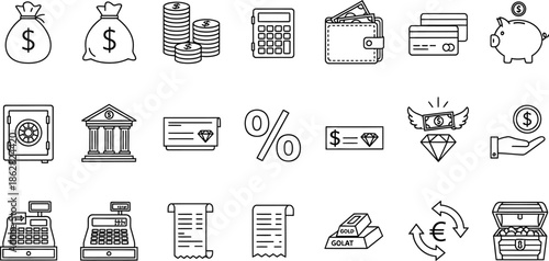 Financial and business icons set