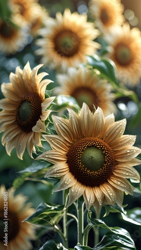 Sunflower Flower Flowers Mobile Wallpaper Showcasing Radiant Yellow Blooms, Soft Natural Light, Rich Textures, and a Joyful Botanical Style for Smartphones