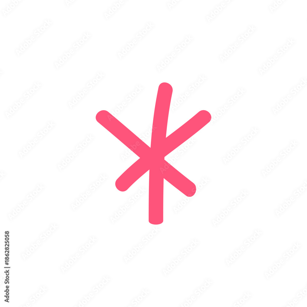 Fototapeta premium Cute pink abstract star flower illustration isolated on a transparent background