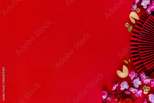 Wallpaper Mural Bright vibrant gold and red Chinese New Year background Torontodigital.ca