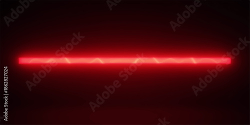 Horizontal red neon light against a dark background