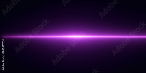 Bright purple light beam shining horizontally against a dark background
