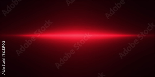 Vibrant red light beam in dark background