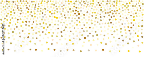 Gold star confetti background, golden sparkle pattern