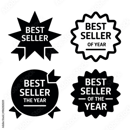 Four distinct "Best Seller" badges are displayed against a white background.