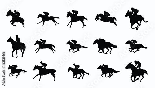 horse vector icon and horse rider symbol