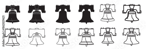 liberty bell silhouette white background