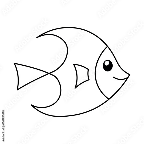 Simple fish icon, Vector illustration