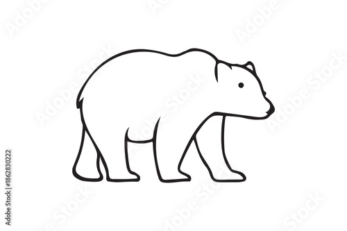 Line art bear icon on white background.