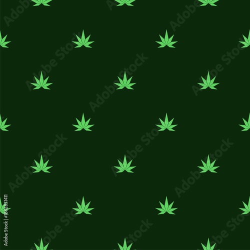 Wallpaper Mural Seamless pattern with realistic cannabis leaf isolated on color background Torontodigital.ca