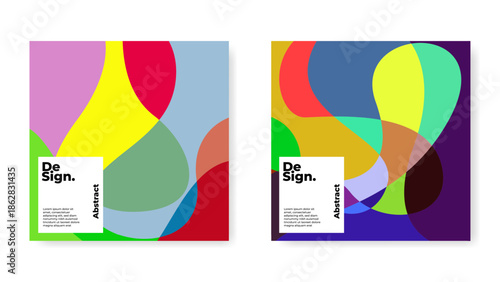 Creative Abstract Design Template with Bold Colors and Soft Organic Shapes