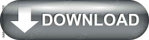 download button for internet website use. Blue Download icon on isolated white background with shadow.