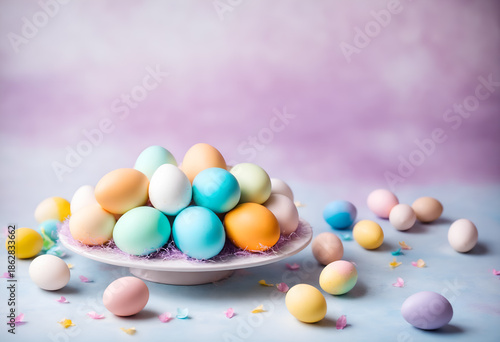 Easter pastel colorful eggs