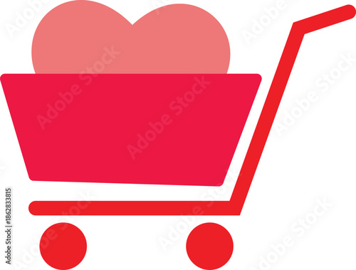 Love Shopping Cart Heart Online Purchase Icon