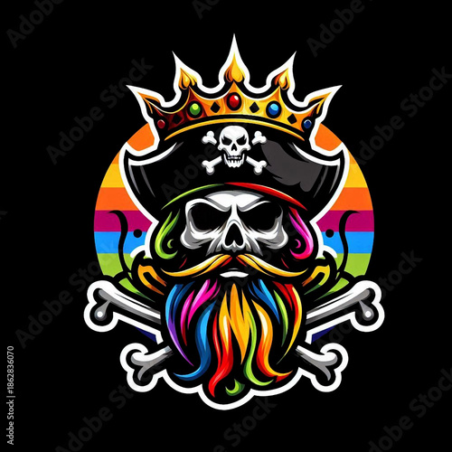 pirate skull with a sword