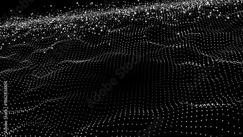Abstract digital wave of particles. Futuristic point wave. Technology background Vector illustration