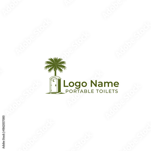 Portable Toilet Logo Design with Modern Sanitation Icon
