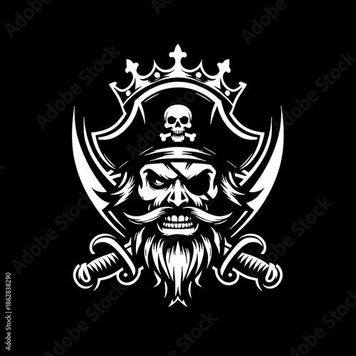 pirate skull with a sword