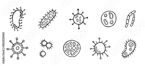 Set of virus vector illustration