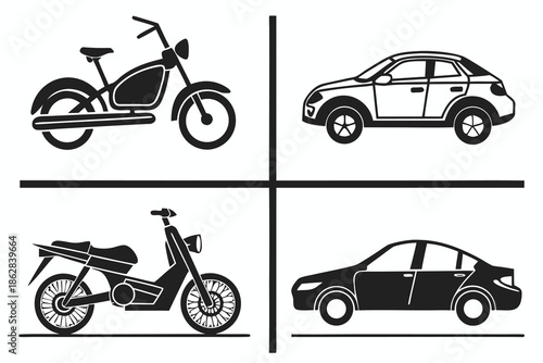 set of transport icons