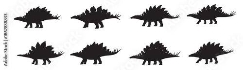 stegosaurus silhouette white background