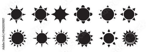 sun silhouette on white background