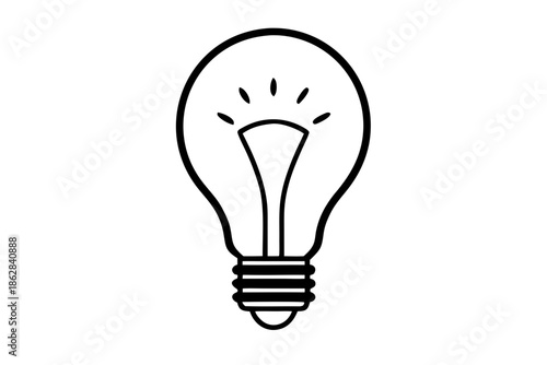 light bulb vector illustration, Light Bulb icon  black symbol
