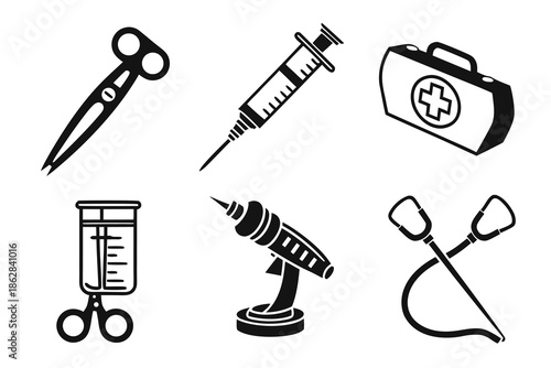 vector set of office tools