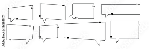 set of quote box frame outlined collection blank quote .