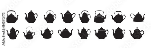 teapot silhouette white background