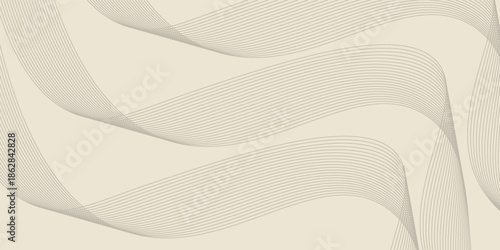 Abstract background with lines and waves. Web banner size. Element for design. Vector background for brochure, booklet, flyer, poster. Brown and beige gradient. Coffee, cafe eps10