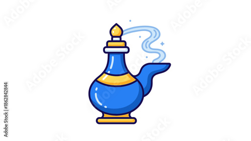 Blue and gold magic lamp.