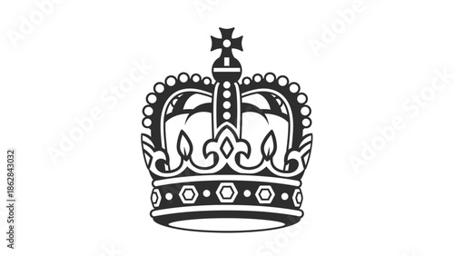фотографія Crown with cross on top symbol.