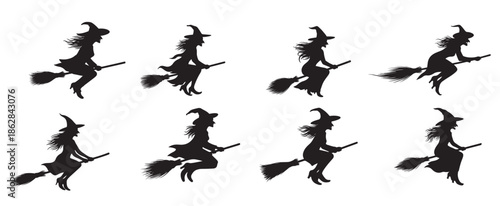 witch flying silhouette 