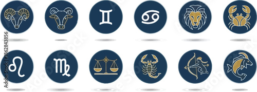 Glossy vector illustration of a set of Easter eggs designed as round glass web buttons and blue plastic icons for a business website sign