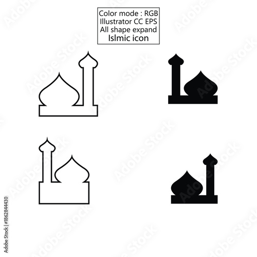  Corporate Islamic icon design template 