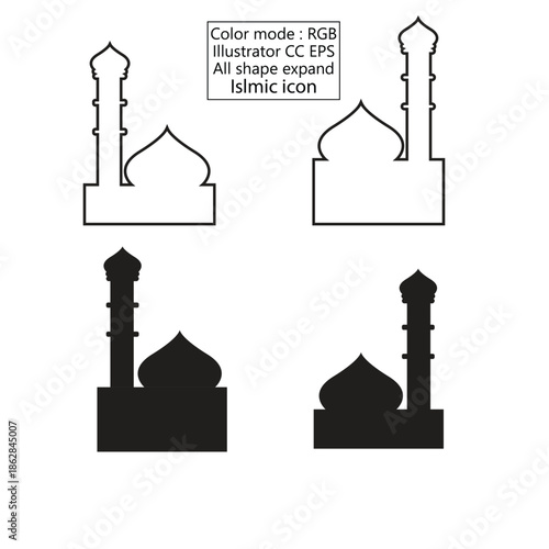  Corporate Islamic icon design template 
