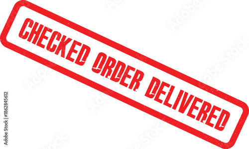 A red checked order delivered stamp is shown on a white background