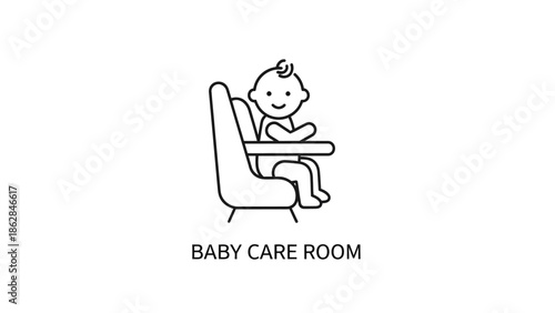 Baby sitting in a high chair.