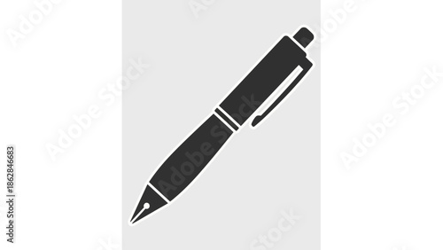 Black pen with silver accents closeup.