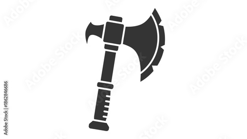 Black silhouette of a battle axe.