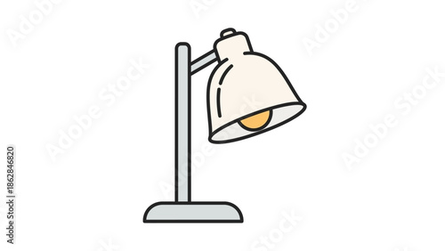 Desk lamp with adjustable arm standing.