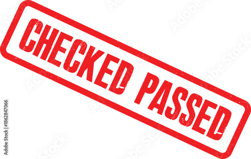 The checked passed stamp is displayed on a white background.
