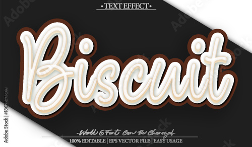 Biscuit Cocoa Chocolate Sweet Crunchy Bakery Text Effect Editable Alphabet