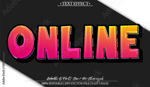 Online Social Digital Network Media Platform Virtual Connection Text Effect Editable Alphabet