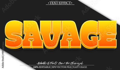 Savage Wild Fierce Untamed Predator Beast Hunt Text Effect Editable Alphabet