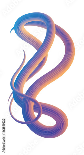 Abstract colorful ribbon sculpture with twisting loops.