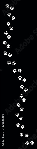 Paw Prints. Cute pets and Dogs pets paw print isolated on white background. Animal paw prints.