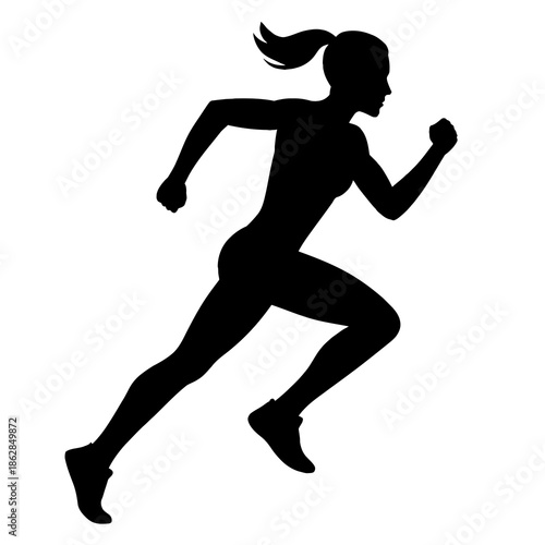 Silhouette of a runner finishing a race at sunset, feeling accomplished