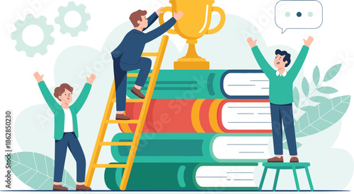 Teamwork trophy Vector